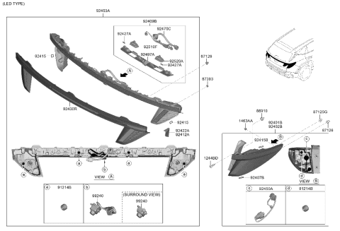 2022 Hyundai Tucson US Alabama made Rear Combination Lamp Diagram 2