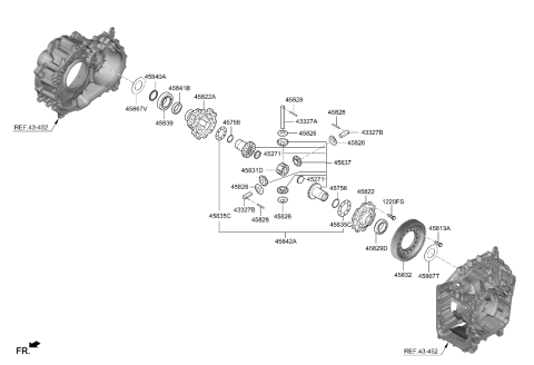 2006 Hyundai Elantra Case-Differential Diagram for 45821-3F800