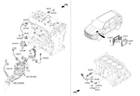 2022 Hyundai Tucson Sensor Assembly-Oxygen Diagram for 39210-2S100