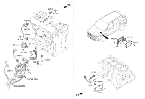 2003 Hyundai Elantra Sensor Assembly-Oxygen Diagram for 39210-2S100