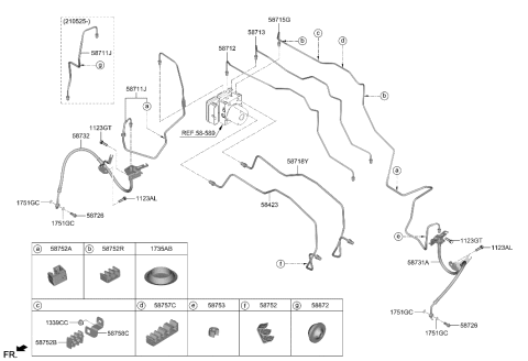 2006 Hyundai Elantra Hose-Brake Front,RH Diagram for 58732-CW100