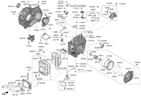 2003 Hyundai Elantra Bracket Assembly-T/M SUPT Diagram for 45211-4G610
