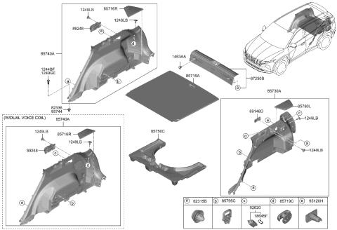 2022 Hyundai Tucson Tray Assembly-Luggage Side,LH Diagram for 85737-CW000-NNB
