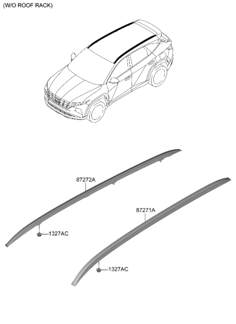 2022 Hyundai Tucson US Alabama made Roof Garnish & Rear Spoiler Diagram 2