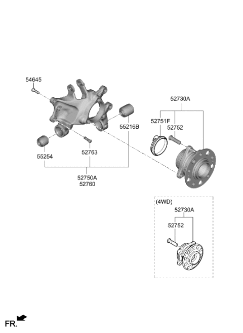 2022 Hyundai Tucson US Alabama made Rear Axle Diagram