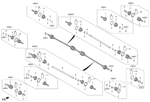 2022 Hyundai Tucson Shaft Assembly-Drive RR,LH Diagram for 49600-CW000