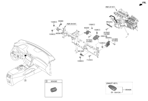 2023 Hyundai Tucson FOB-SMART KEY Diagram for 95440-N9010