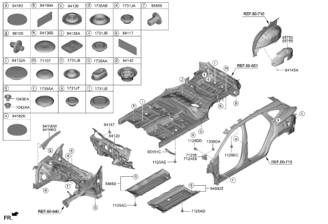 2022 Hyundai Tucson US Alabama made Isolation Pad & Plug Diagram