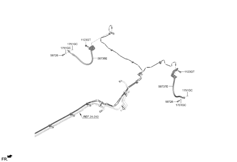 2022 Hyundai Tucson US Alabama made Brake Fluid Line Diagram 2