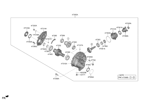 2022 Hyundai Tucson US Alabama made Transfer Assy Diagram