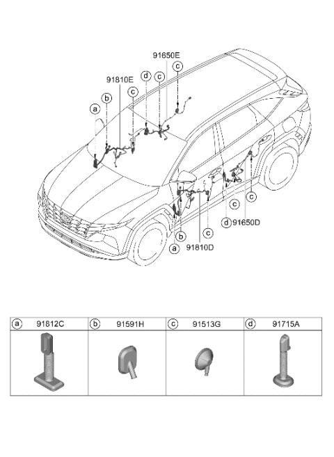 2022 Hyundai Tucson Wiring Assembly-FR Dr(Driver) Diagram for 91604-CW370