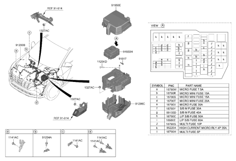 2023 Hyundai Tucson Wiring Assembly-FRT Diagram for 91200-CW310
