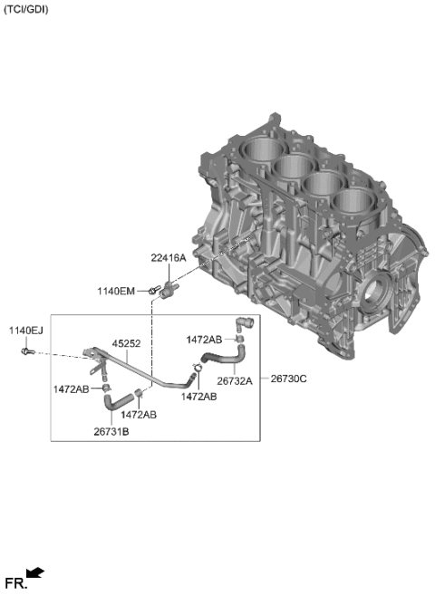 2022 Hyundai Tucson US Alabama made Rocker Cover Diagram 4