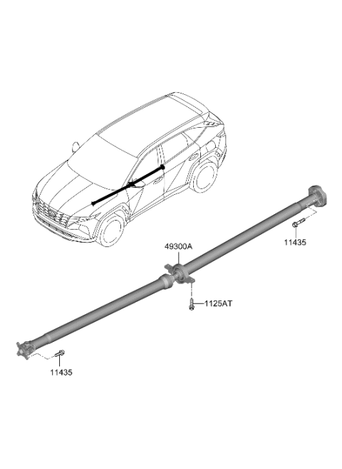 2022 Hyundai Tucson SHAFT ASSY-PROPELLER Diagram for 49300-CW100