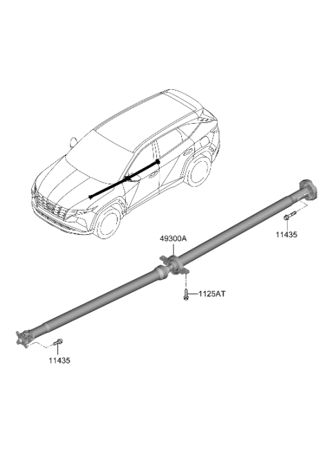 2022 Hyundai Tucson US Alabama made Propeller Shaft Diagram
