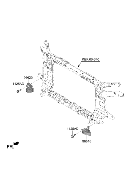 2022 Hyundai Tucson Horn Assembly-High Pitch Diagram for 96621-N9000