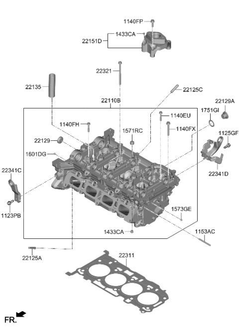 2022 Hyundai Tucson Cylinder Head Diagram