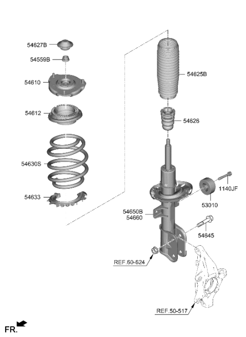 2023 Hyundai Santa Fe Hybrid Pad-Front Spring,LWR Diagram for 54633-S1100