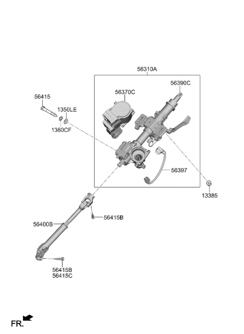 2023 Hyundai Santa Fe Hybrid Joint Assembly-STRG Diagram for 56400-S1AA0