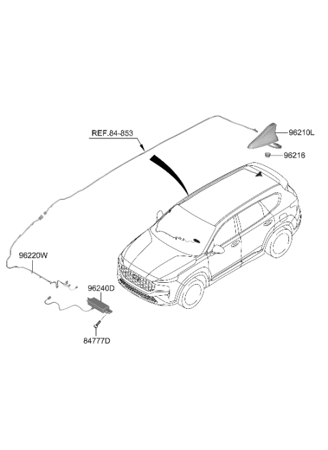 1999 Hyundai Elantra Antenna Assembly-Combination Diagram for 96210-S2GA0-NKA