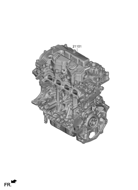 2023 Hyundai Santa Fe Hybrid ENGINE ASSY-SUB Diagram for 103A1-2MU00