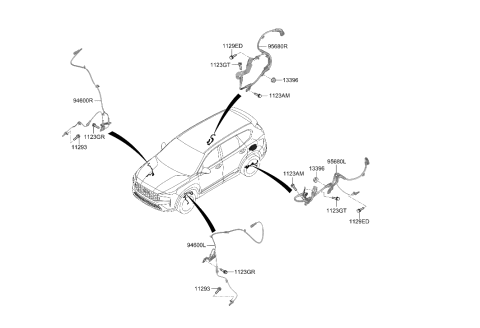 1998 Hyundai Elantra Sensor Assembly-Abs Rear Wheel,LH Diagram for 58950-CLAF0