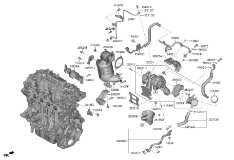 2022 Hyundai Santa Fe Hybrid Exhaust Manifold Diagram