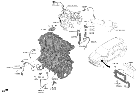 2023 Hyundai Santa Fe Hybrid ELECTRONIC CONTROL UNIT Diagram for 39131-2MTF0