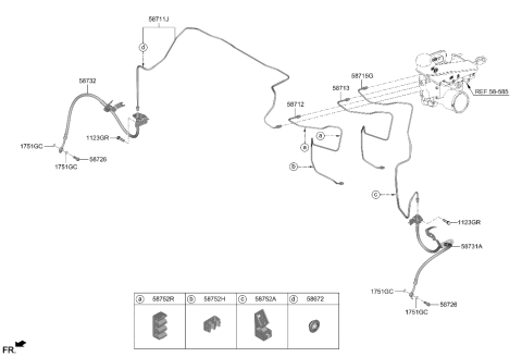 2023 Hyundai Santa Fe Hybrid Brake Fluid Line Diagram 1