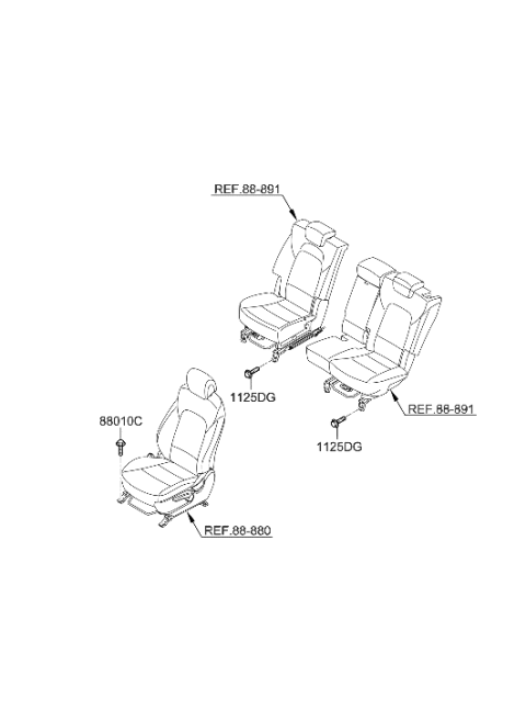 2022 Hyundai Santa Fe Hybrid Hardware-Seat Diagram