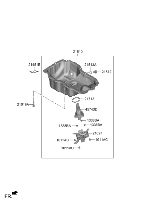 2021 Hyundai Santa Fe Hybrid Belt Cover & Oil Pan Diagram 2