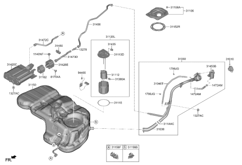 2022 Hyundai Santa Fe Hybrid Fuel System Diagram 1