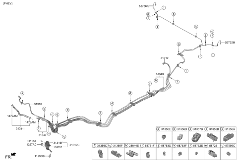 2000 Hyundai Elantra Connector Assembly Diagram for 58723-G6000