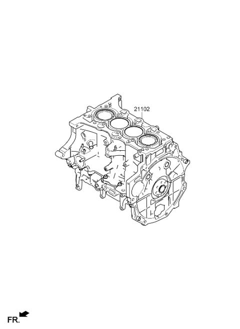 2021 Hyundai Santa Fe Hybrid Short Engine Assy Diagram