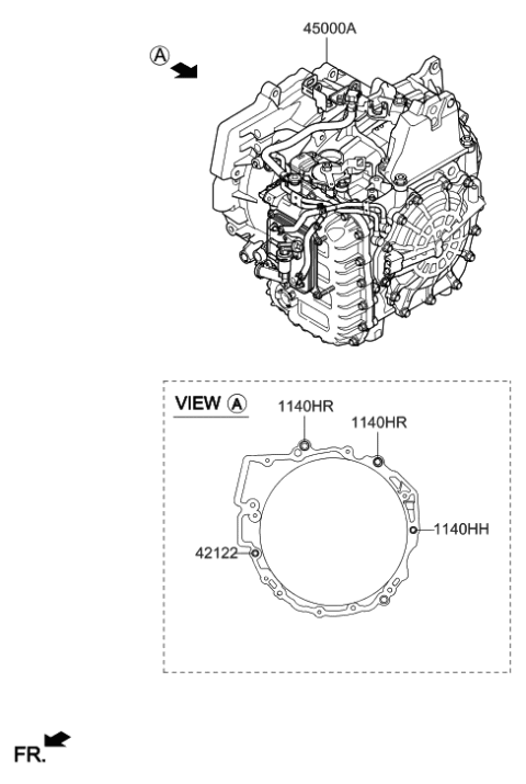 2023 Hyundai Santa Fe Hybrid Ata & TQ/CONV Assembly Diagram for 45000-3D420