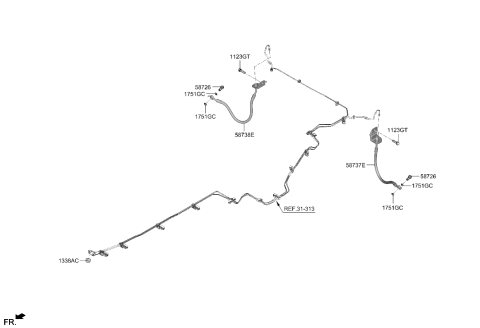 2023 Hyundai Santa Fe Hybrid Brake Fluid Line Diagram 2