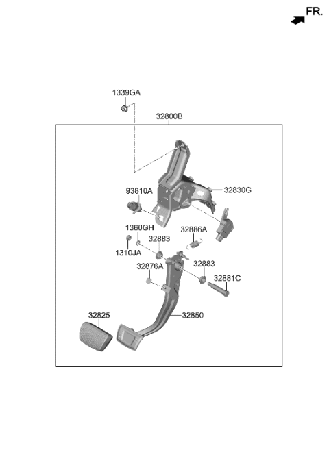 2022 Hyundai Santa Fe Hybrid Brake & Clutch Pedal Diagram