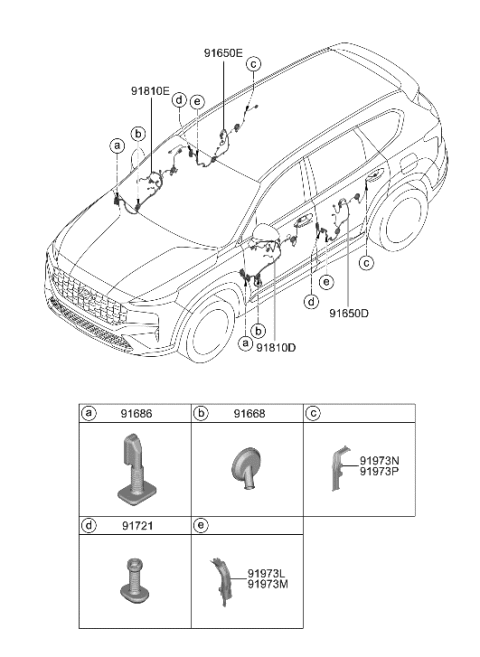2023 Hyundai Santa Fe Hybrid Korean made Door Wiring Diagram 1