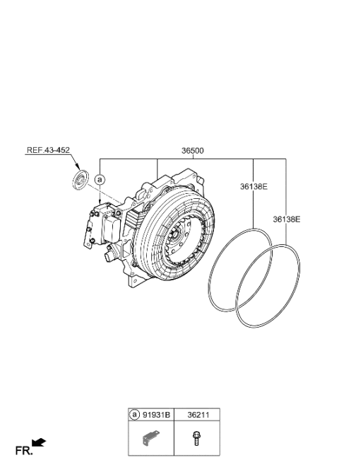 2023 Hyundai Santa Fe Hybrid Traction Motor & Gdu Assy Diagram