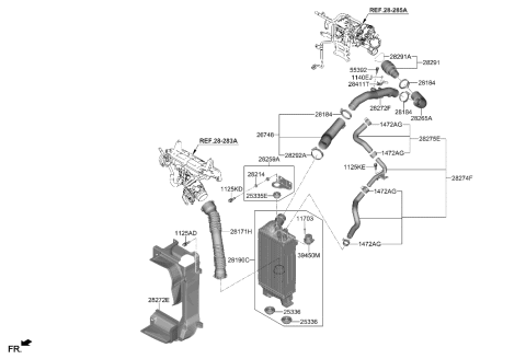 1999 Hyundai Elantra Cooler Assembly-Inter Diagram for 28270-2M300
