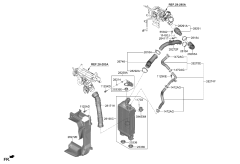 2022 Hyundai Santa Fe Hybrid Cooler Assembly-Inter Diagram for 28270-2M300