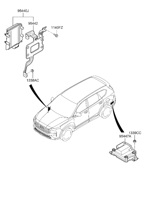 2023 Hyundai Santa Fe Hybrid Transmission Control Unit Diagram