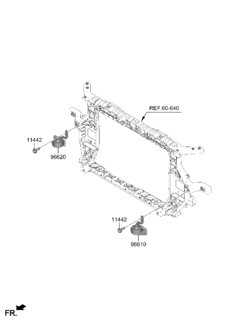 2021 Hyundai Santa Fe Hybrid HORN ASSY-HIGH PITCH Diagram for 96621-S1600