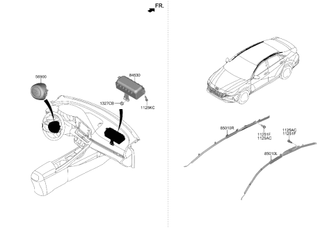 2021 Hyundai Elantra Module Assembly-STRG Wheel Air Bag Diagram for 80100-AA000-YFR