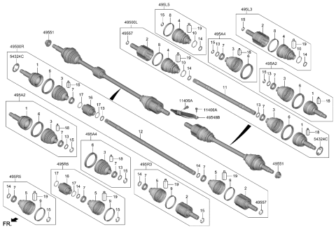 2015 Hyundai Accent BOOT KIT-DIFF SIDE,RH Diagram for 495R5-AB200