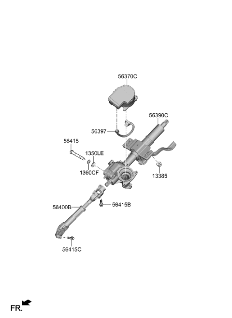 2023 Hyundai Elantra US Alabama made Steering Column & Shaft Diagram