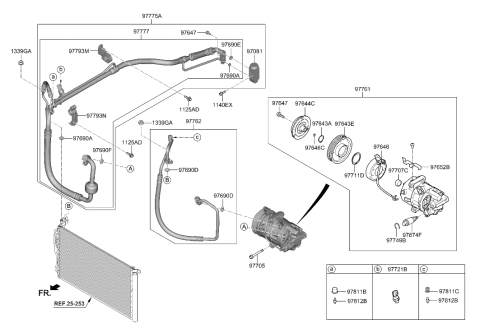 2023 Hyundai Elantra US Alabama made Air conditioning System-Cooler Line Diagram