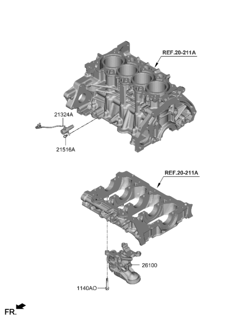2023 Hyundai Elantra Front Case & Oil Filter Diagram 1
