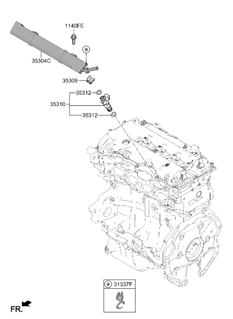 2022 Hyundai Elantra Throttle Body & Injector Diagram