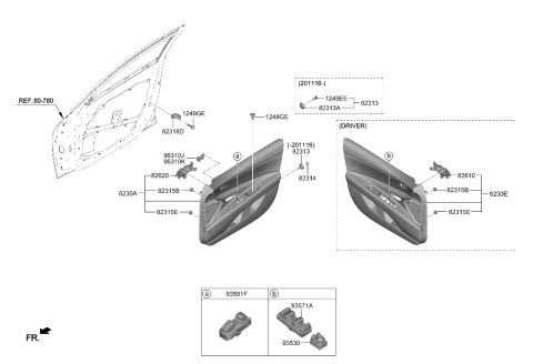 2023 Hyundai Elantra Front Door Trim Diagram